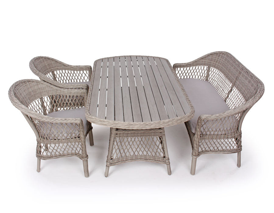 Valencia Furniture Set – w/ 2 Chairs & Bench - incl. cushions