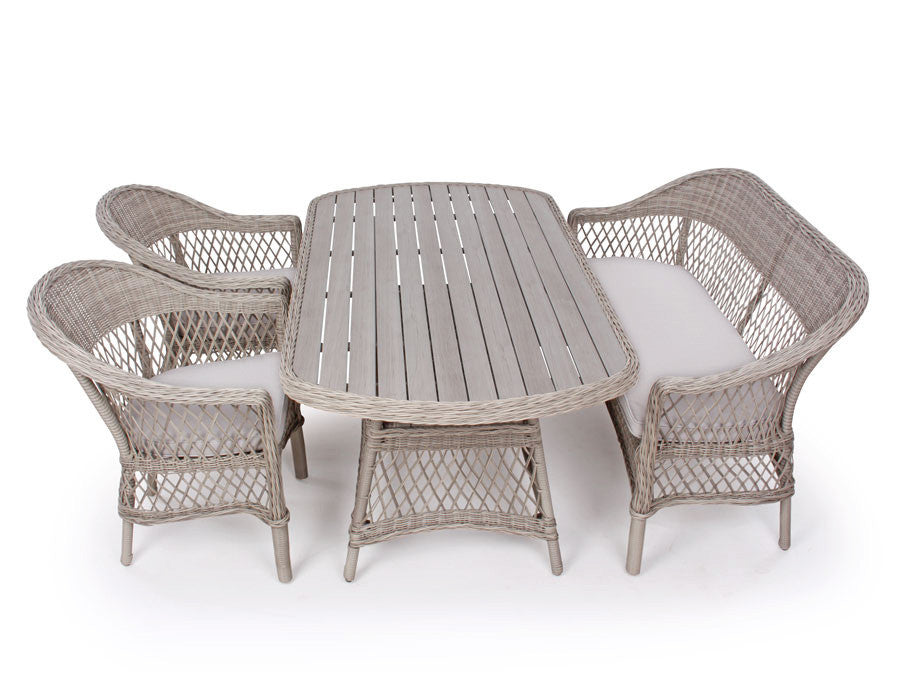 Valencia Furniture Set – w/ 2 Chairs & Bench - incl. cushions