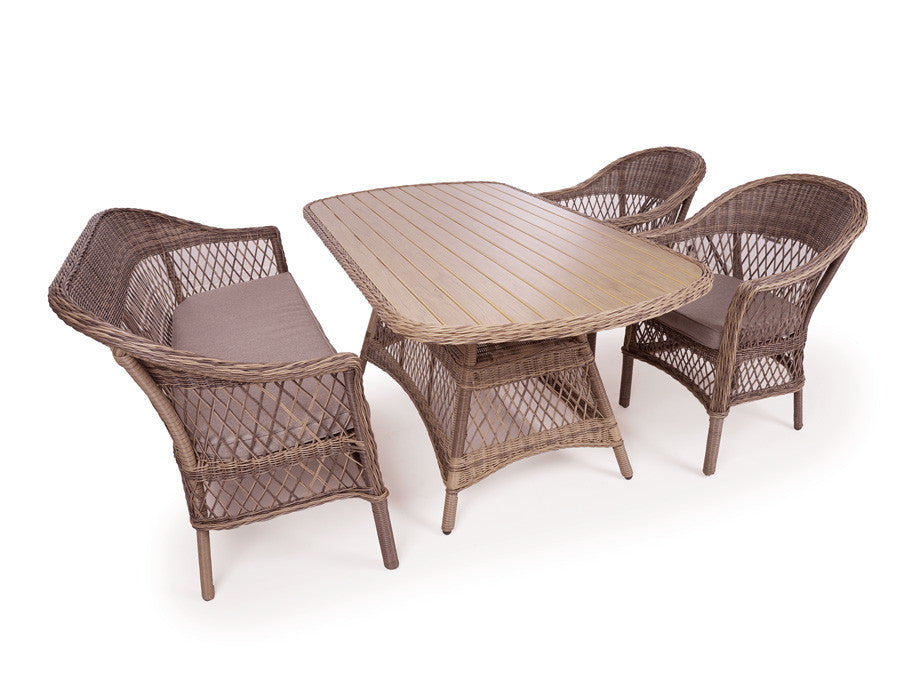 Valencia Furniture Set – w/ 2 Chairs & Bench - incl. cushions