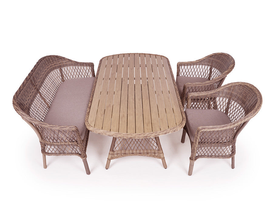 Valencia Furniture Set – w/ 2 Chairs & Bench - incl. cushions