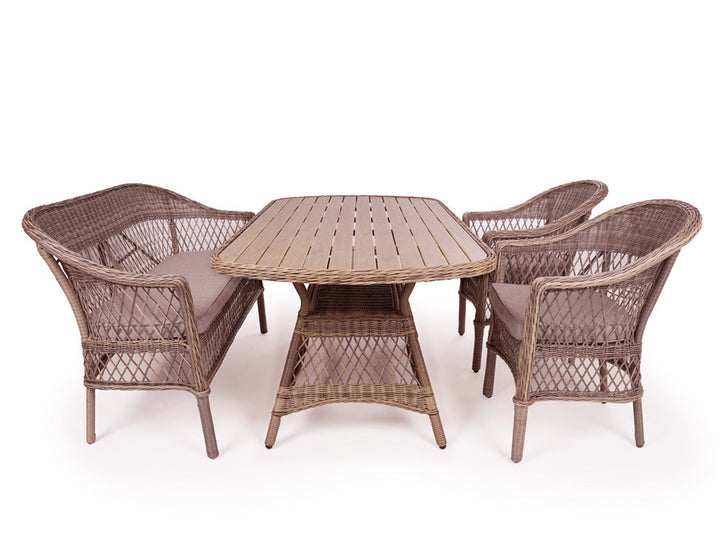 Valencia Furniture Set – w/ 2 Chairs & Bench - incl. cushions