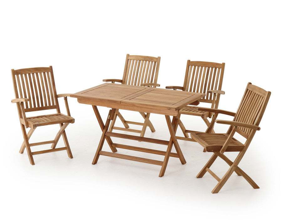 Sofia Garden Furniture Set – w/ Extendable Table & Mia Chairs w/ Armrests