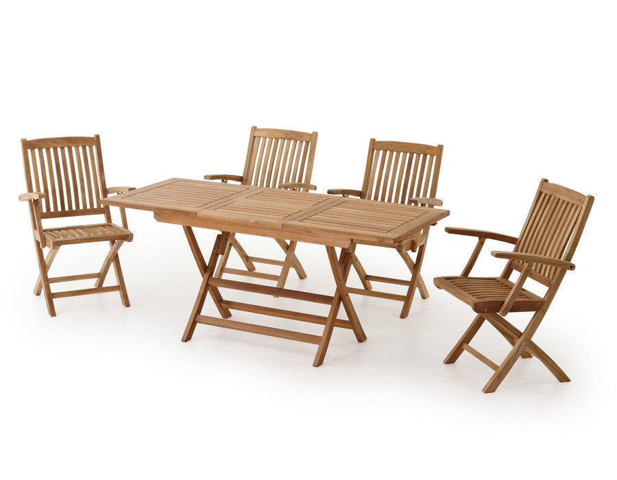 Sofia Garden Furniture Set – w/ Extendable Table & Mia Chairs w/ Armrests