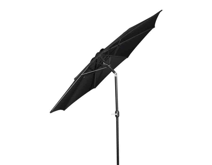 Aluminium Parasol BLACK – Ø3 m w/ Crank & Tilt