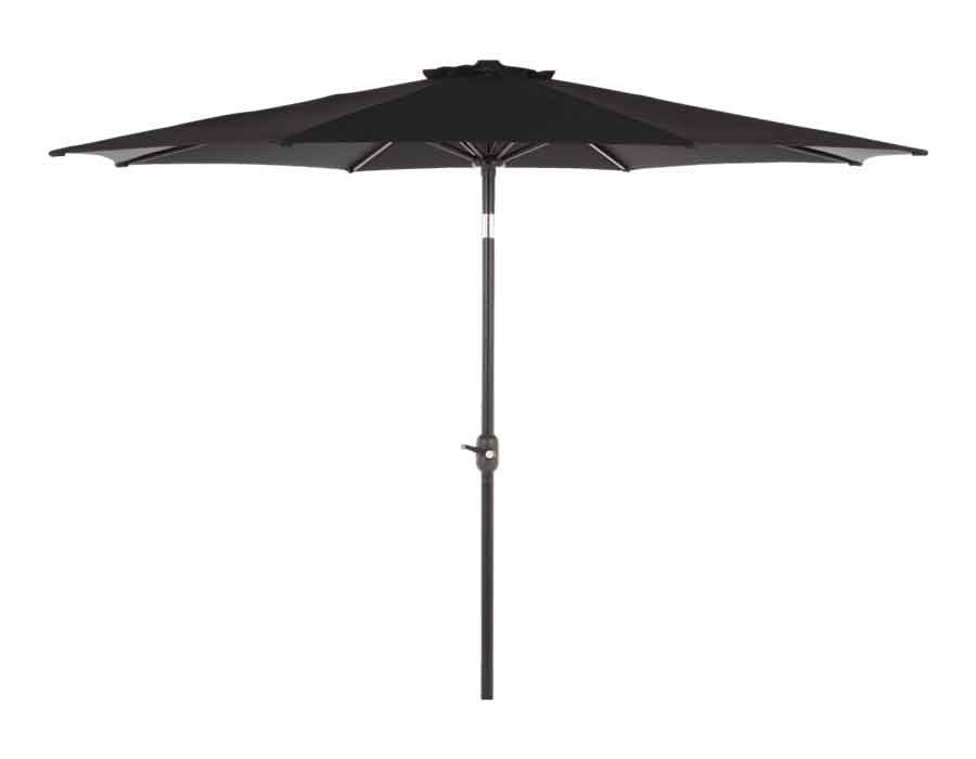 Aluminium Parasol BLACK – Ø3 m w/ Crank & Tilt