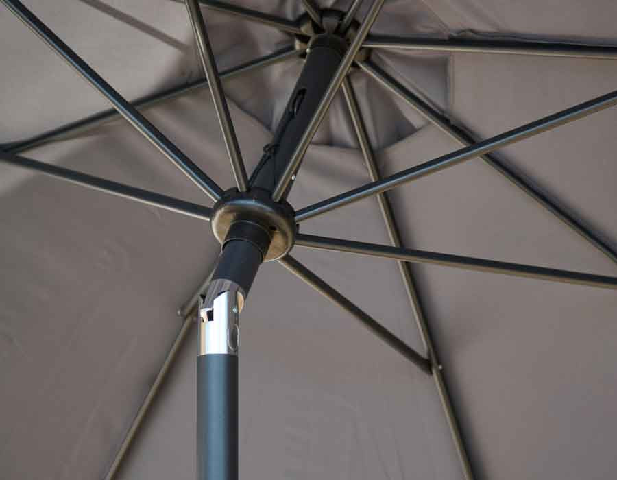 Aluminium Market Parasol GREY – Ø3 m w/ Tilt