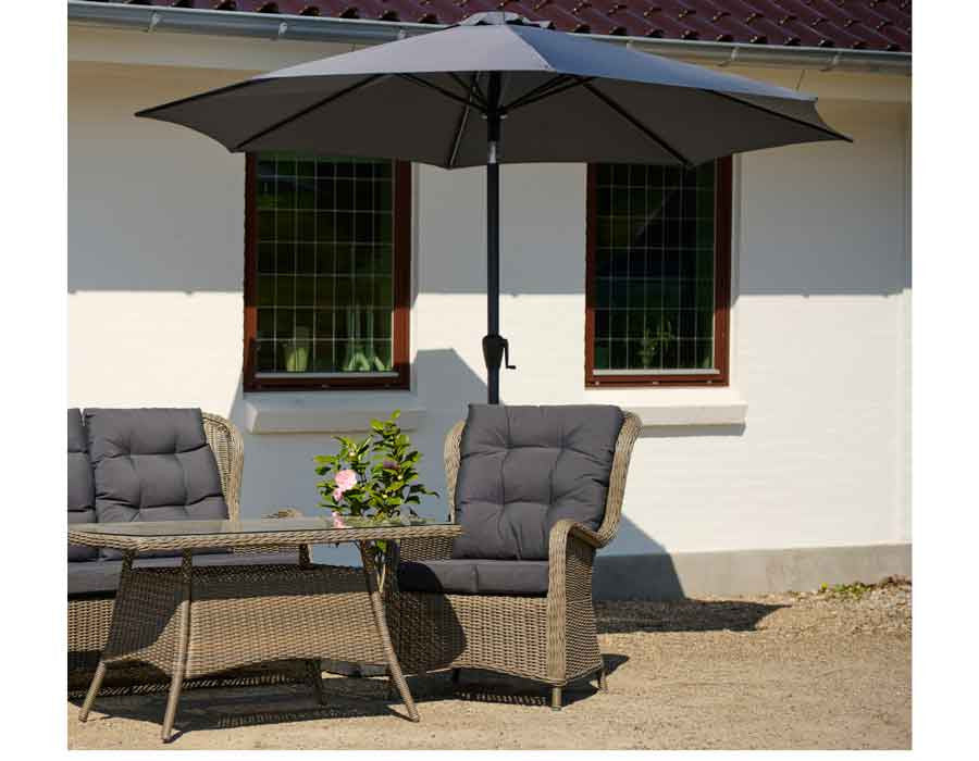 Aluminium Market Parasol GREY – Ø3 m w/ Tilt