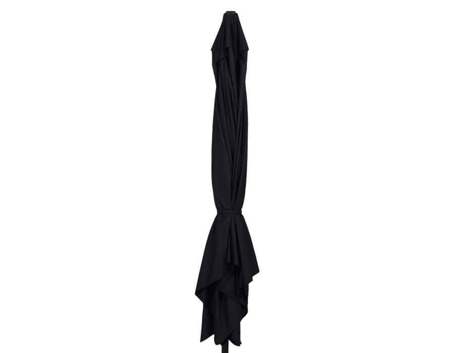 Market Parasol BLACK – 3.5x3.5 m w/ Cord Pull