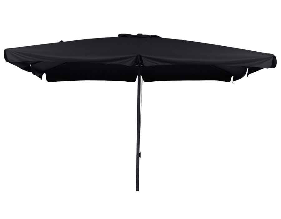 Market Parasol BLACK – 3.5x3.5 m w/ Cord Pull