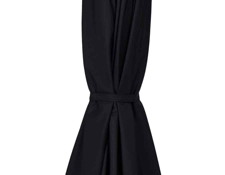Market Parasol BLACK – 3.5x3.5 m w/ Cord Pull
