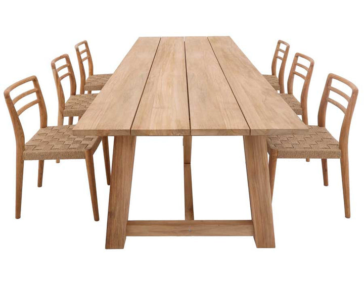 Hercules Garden Furniture Set CORE TEAK – 290 cm w/ Duri Chairs w/ Armrests