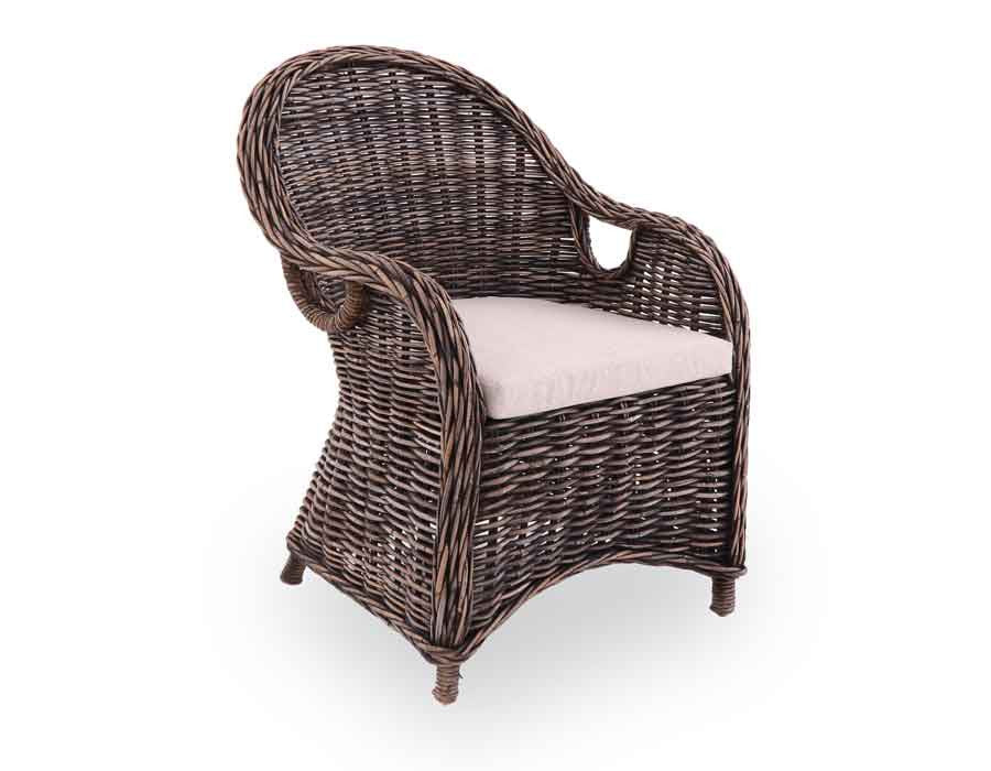 Mallorca Chair BLACK WASHED – incl. cushion