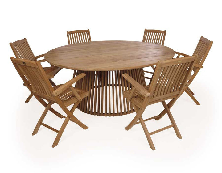 Luna Garden Furniture Set TEAK – 180 cm w/ Mia Chairs w/ Armrests