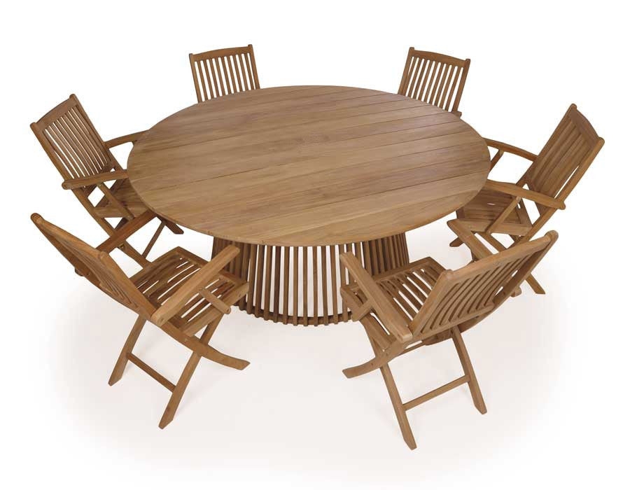 Luna Garden Furniture Set TEAK – 180 cm w/ Mia Chairs w/ Armrests