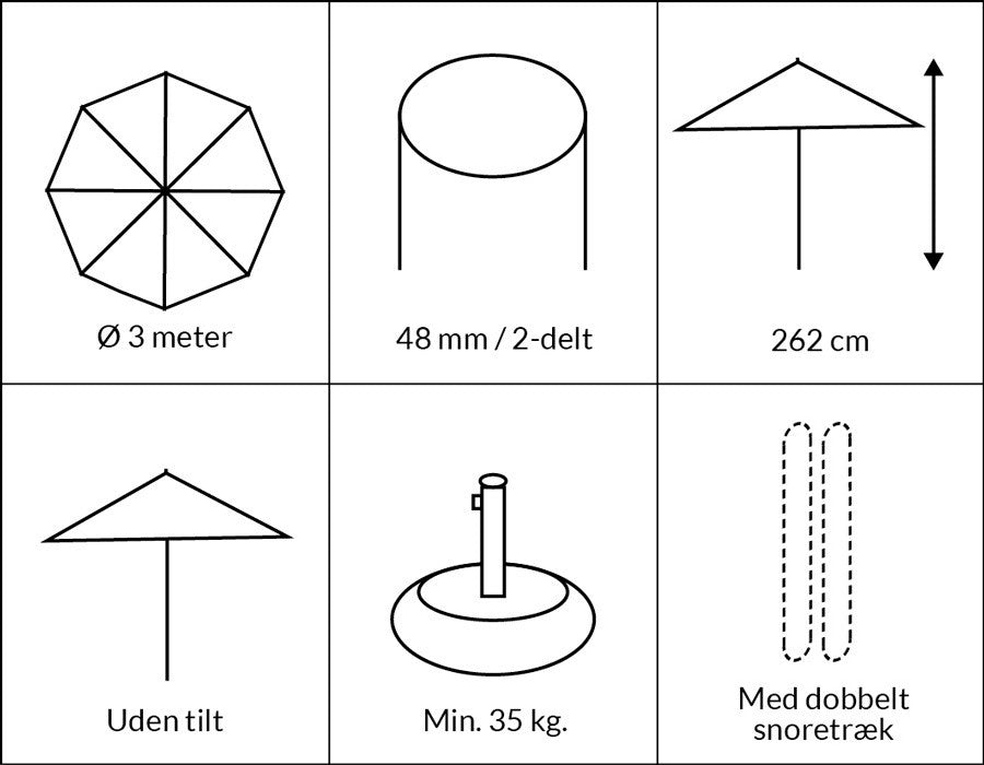 Sienna Parasol BROWN – Ø3 m