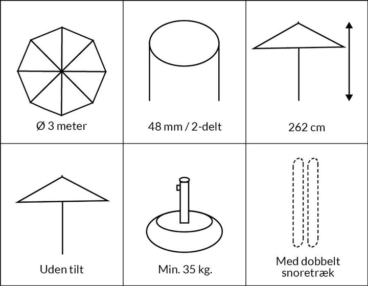 Sienna Parasol BROWN – Ø3 m