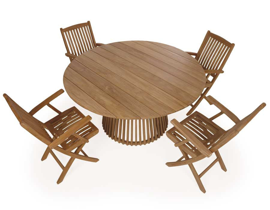 Luna Garden Furniture Set TEAK – 150 cm w/ Mia Chairs w/ Armrests