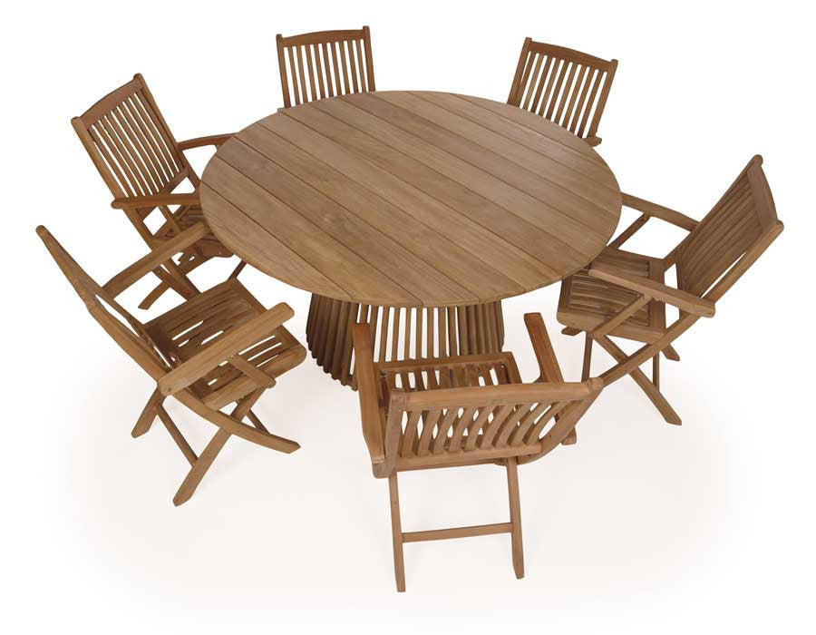 Luna Garden Furniture Set TEAK – 150 cm w/ Mia Chairs w/ Armrests