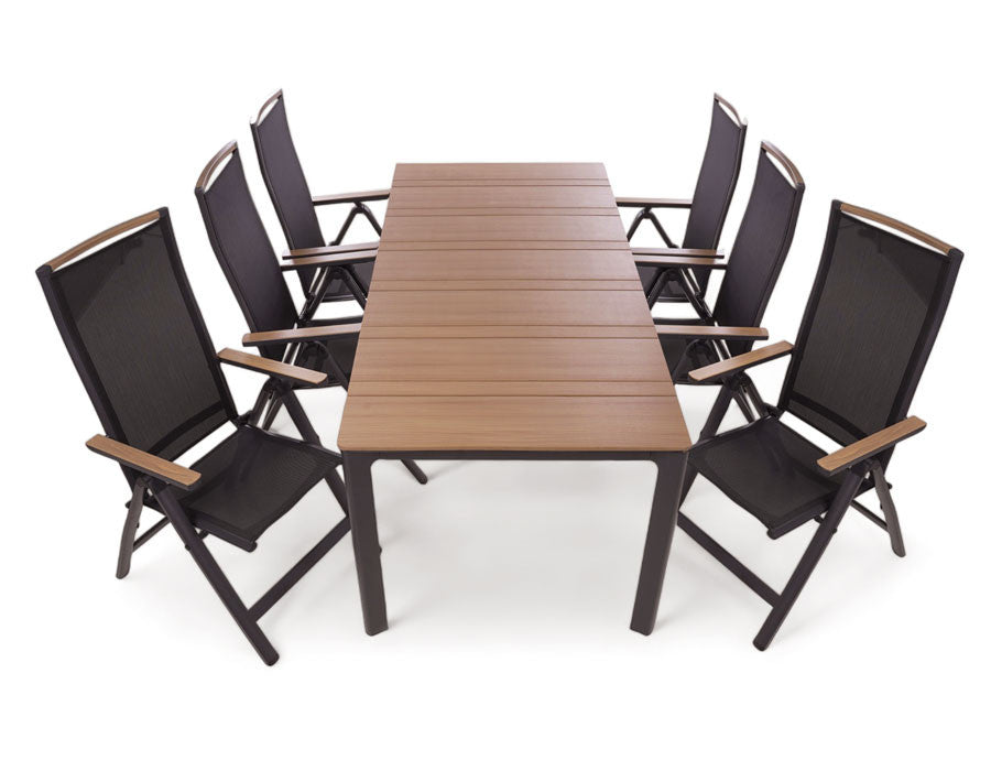 Noah Garden Furniture Set – 90x199 cm w/ Position Chairs