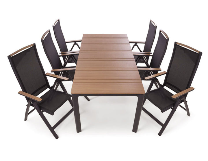 Noah Garden Furniture Set – 90x199 cm w/ Position Chairs
