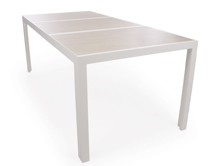 Mijas Ceramic Table – 90x195 cm - GREY-WHITE Frame / BEIGE Top