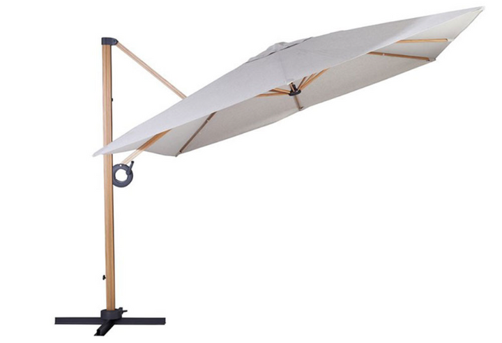 Helle Hanging Parasol SAND – 3x4 m - Wooden Look