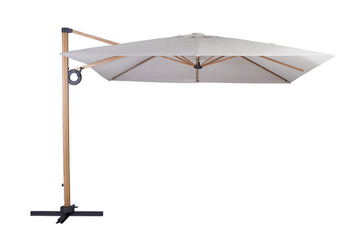 Helle Hanging Parasol SAND – 3x4 m - Wooden Look