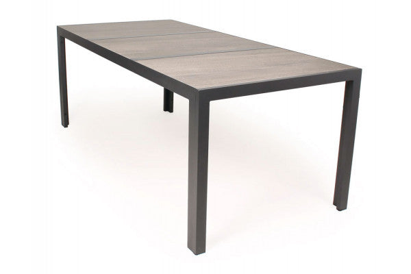 Mijas Garden Table – 90x195 cm w/ 3 Ceramic Plates GREY