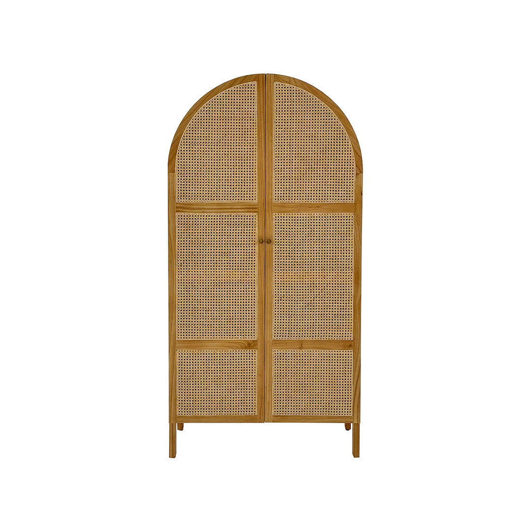 Batu Wardrobe – Double Doors w/ Rattan