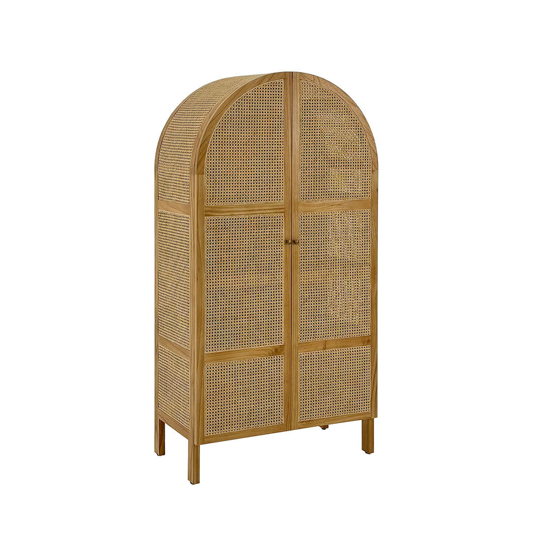 Batu Wardrobe – Double Doors w/ Rattan