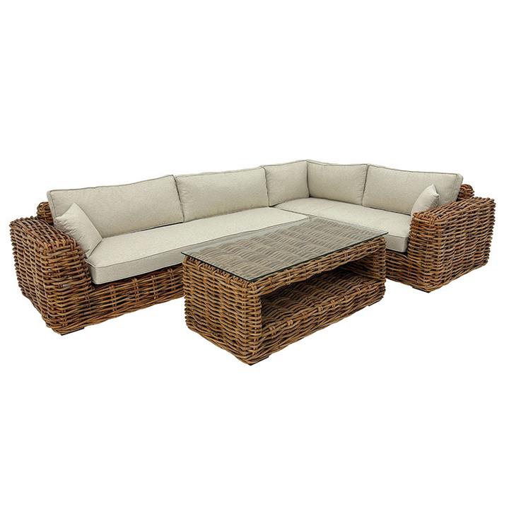 Nuru Lounge Sofa Set – LEFT Corner Rattan