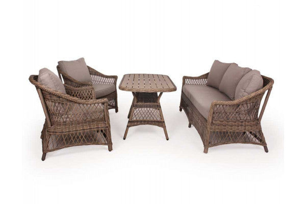 Valencia Lounge Sofa Set DUSTY BROWN – incl. Water-Resistant Cushions