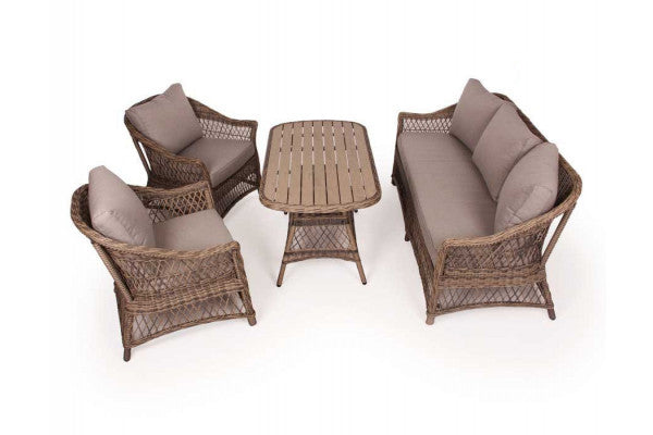 Valencia Lounge Sofa Set DUSTY BROWN – incl. Water-Resistant Cushions