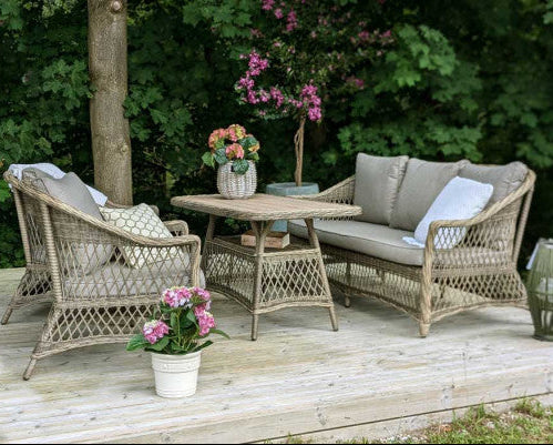 Valencia Lounge Sofa Set DUSTY BROWN – incl. Water-Resistant Cushions