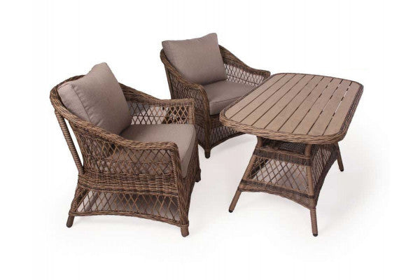 Valencia Lounge Sofa Set DUSTY BROWN – incl. Water-Resistant Cushions