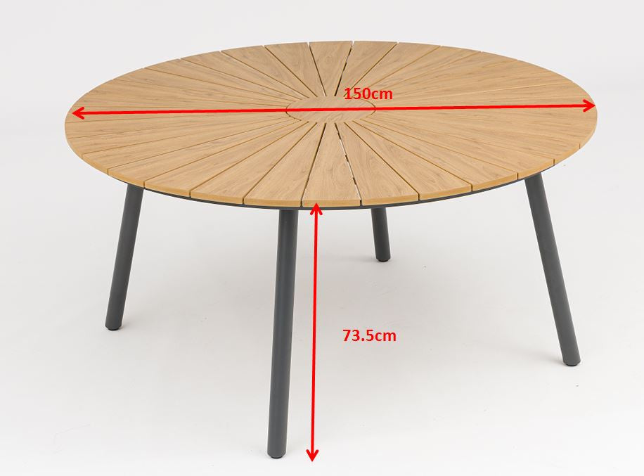 DaneLine Adam Garden Table GREY NONWOOD – 150 cm