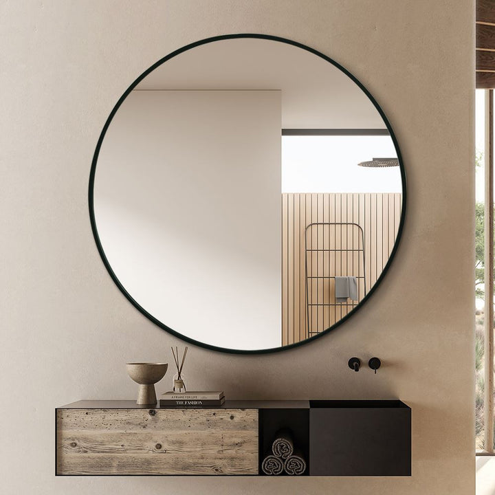 Mercury Mirror ROUND BLACK – Ø120 cm