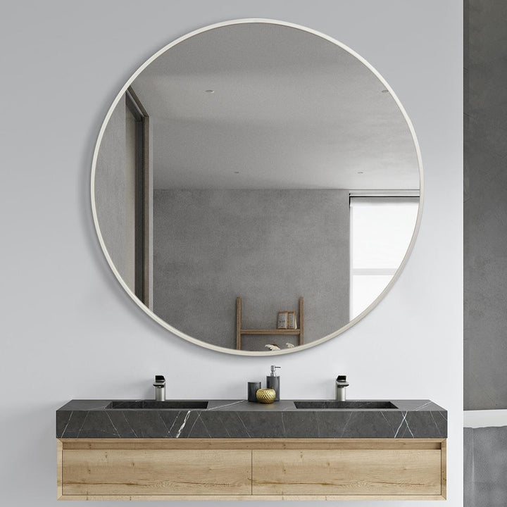Mercury Mirror ROUND BRUSHED ALUMINIUM – Ø120 cm