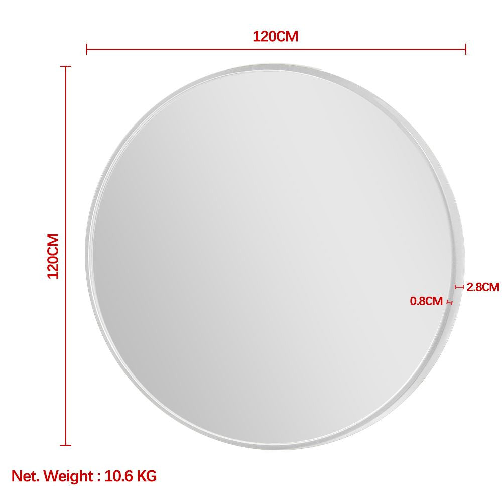 Mercury Mirror ROUND BRUSHED ALUMINIUM – Ø120 cm