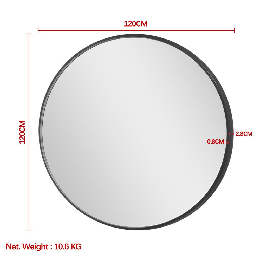Mercury Mirror ROUND BLACK – Ø120 cm