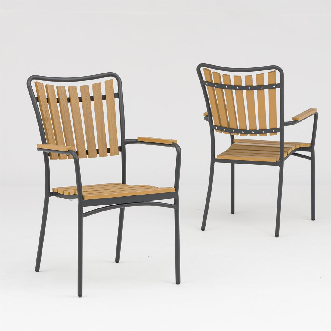 DaneLine Adam Garden Furniture Set GREY NONWOOD – Ø110 cm w/4 Chairs