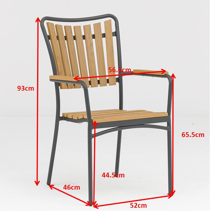 DaneLine Adam Garden Furniture Set GREY NONWOOD – Ø110 cm w/4 Chairs