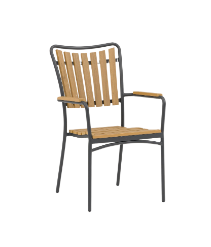 DaneLine Adam Stacking Chair GREY NONWOOD
