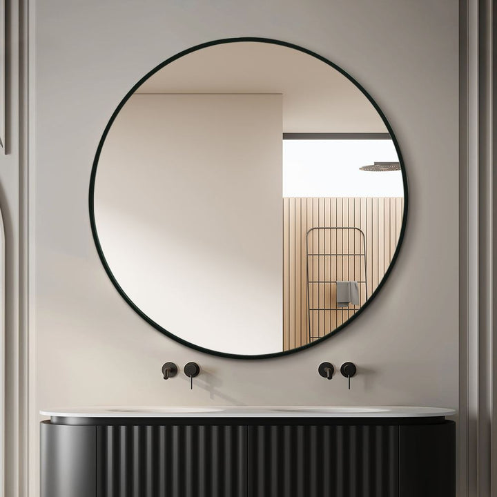 Mercury Mirror ROUND BLACK – Ø80 cm