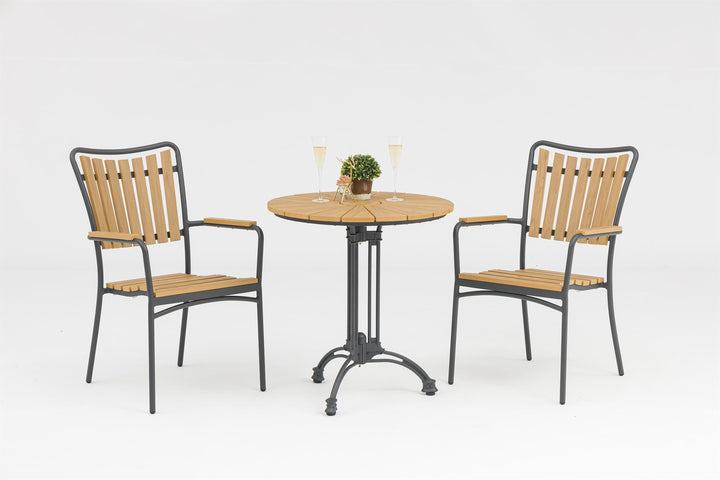 DaneLine Adam Café Set GREY NONWOOD – 70 cm w/2 Chairs