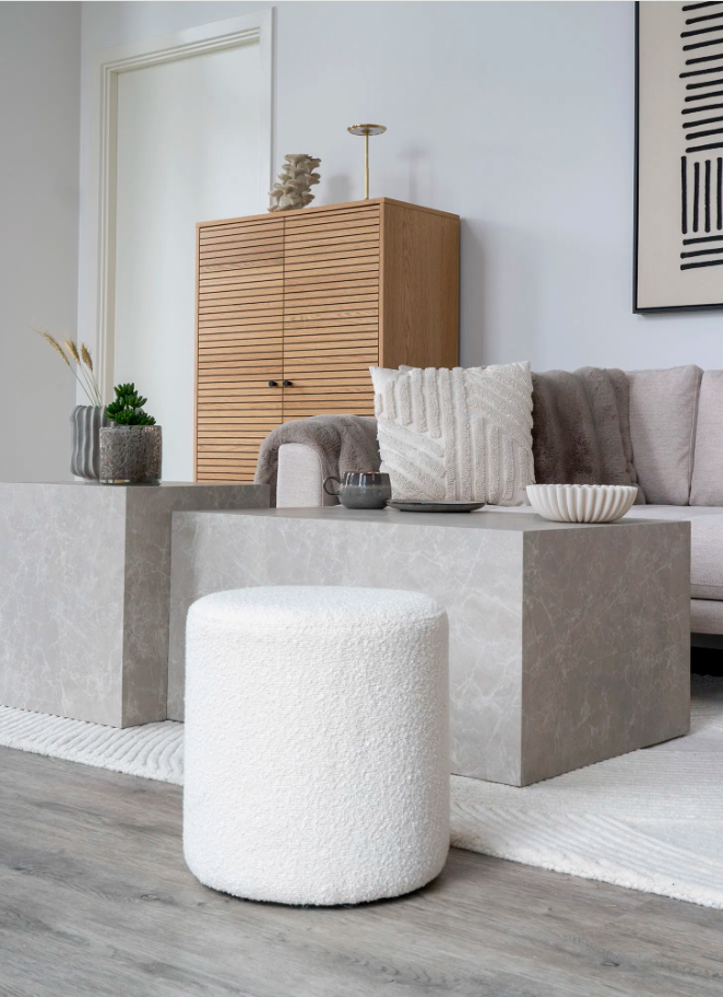 Ejby Pouf – WHITE BOUCLÉ