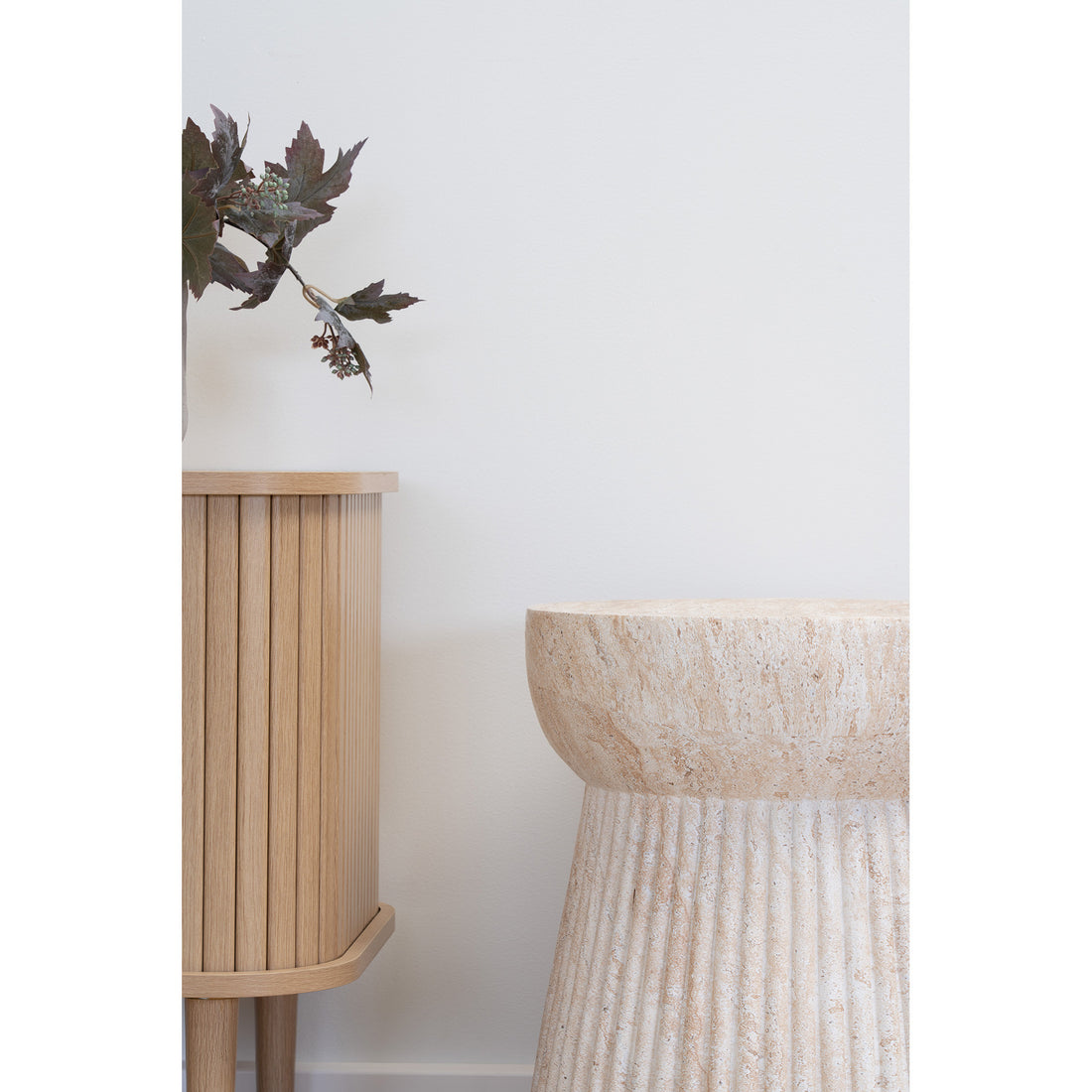 Bolette Side Table - Side Table, Fiberclay, Natural, Ø47.5x41 cm