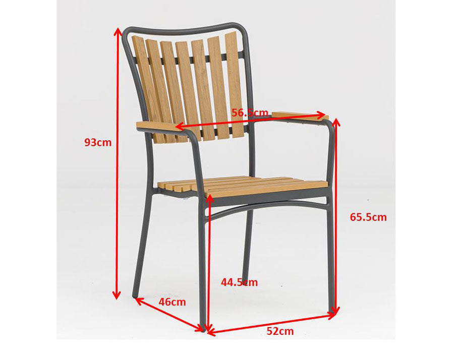 DaneLine Adam Garden Set NONWOOD GREY – 5 Chairs Ø130 cm