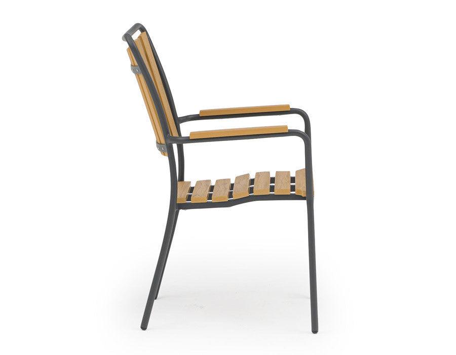DaneLine Adam Garden Set NONWOOD GREY – 5 Chairs Ø130 cm