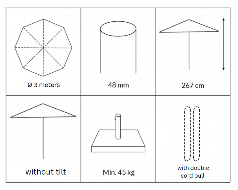 Savanna Parasol BEIGE OLEFIN - Ø3 M